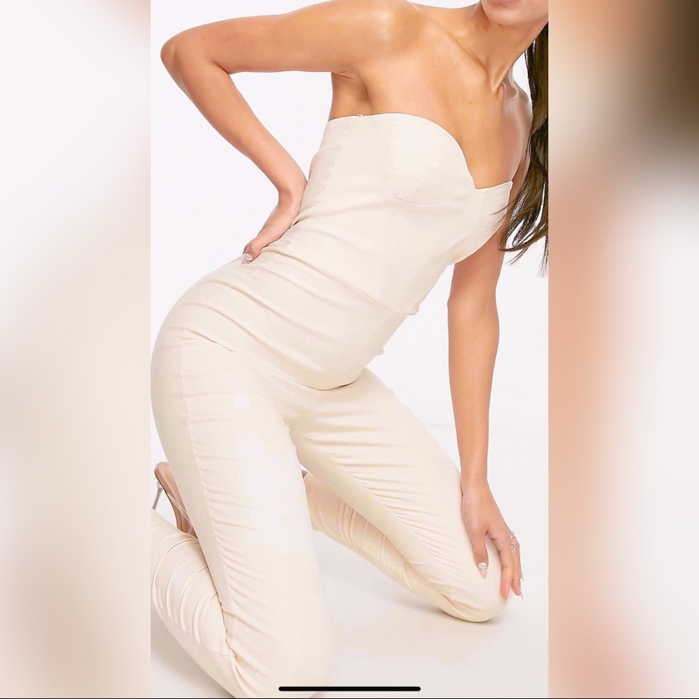 Vesper Bandeau Jumpsuit With Corset Detail In Ecru UK Size 14 (US Size 10) NWT